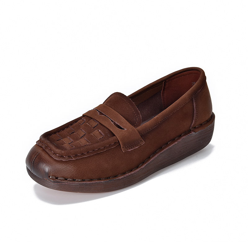 Mom Comfortable Soft Tendon Bottom Wedge Top Layer Casual Shoes