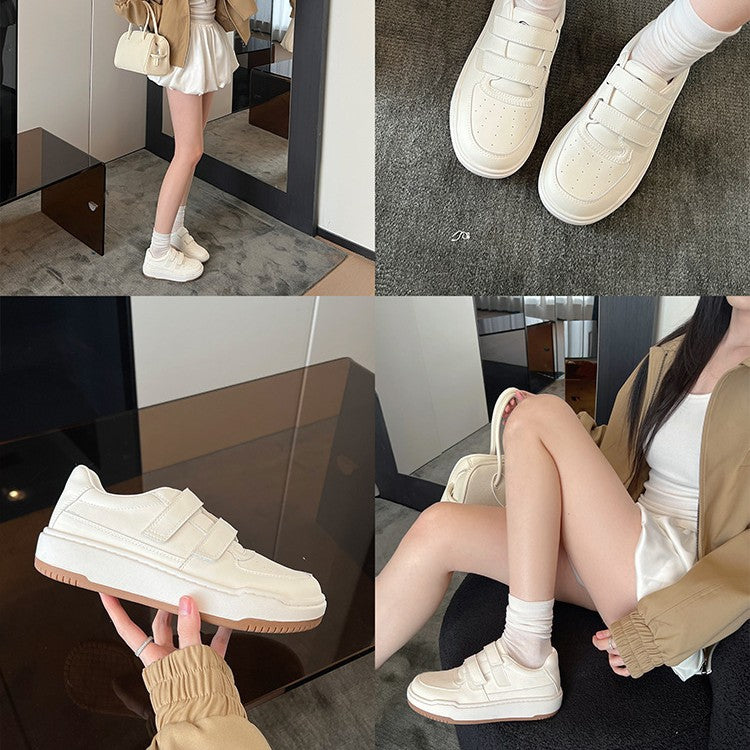 Women's Uncle's Velcro Platform White Board Lightweight Casual Shoes