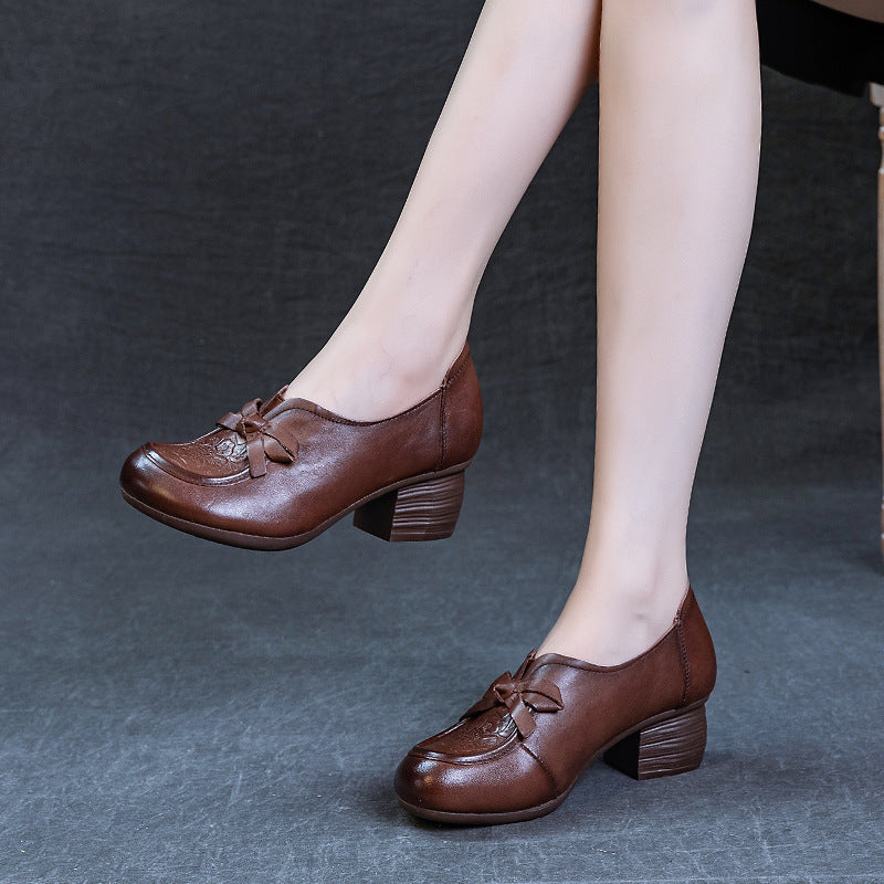 Women's Genuine Thin Thick Soft Bottom Top Layer Casual Shoes