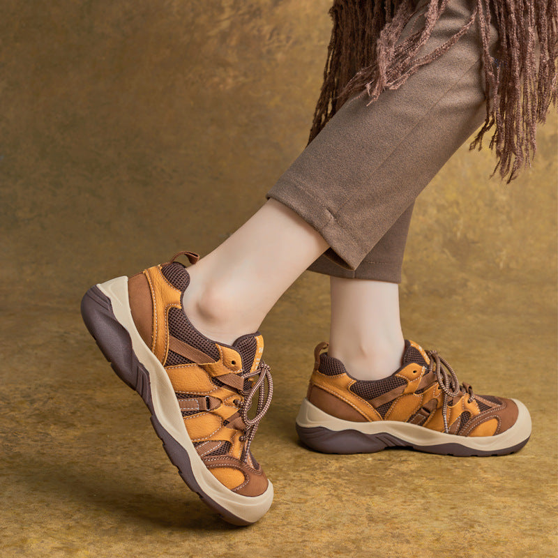 British Style Color Matching Flat-heeled Pumps Outdoor Women's Casual Shoes