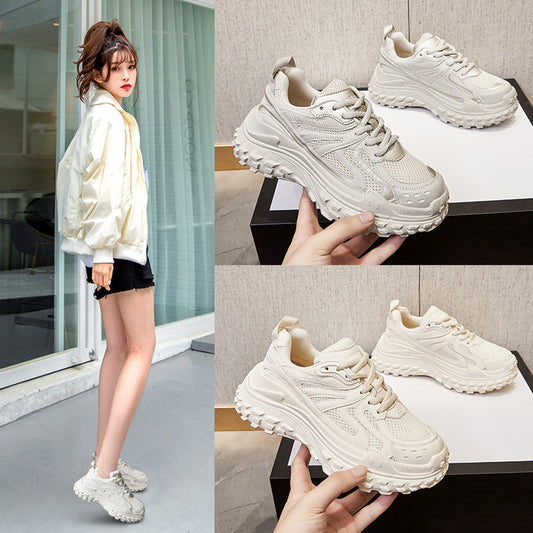Women's Platform Dad Summer Thin Breathable Round Sneakers
