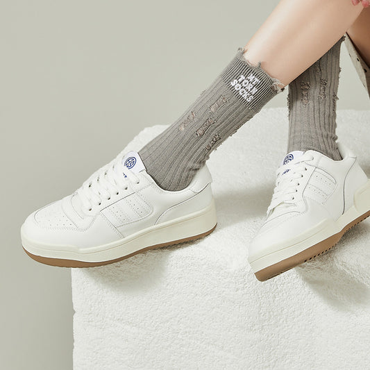 Women's White Lightweight Soft Platform Sports Versatile Hight Increasing Women's Casual Shoes