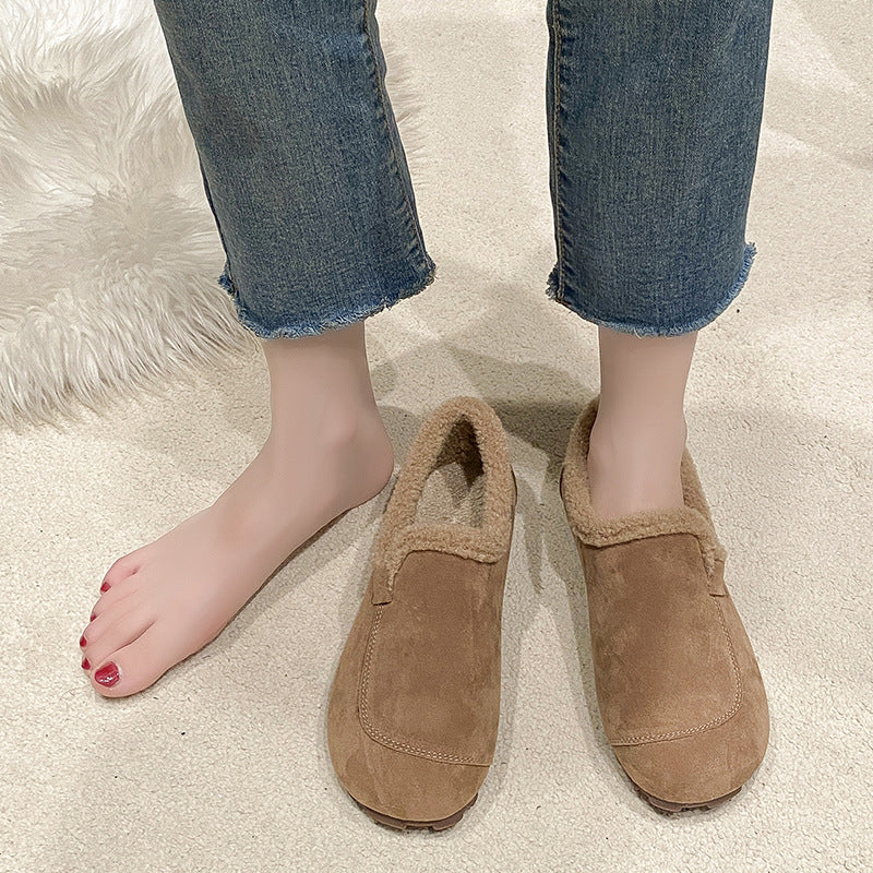 Women's Flat Vintage Fleece-lined Fluffy Warm Doug Women's Shoes