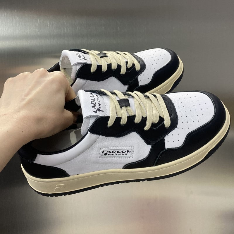 Women's & Men's Black White Couple Trendy Top Layer Sneakers