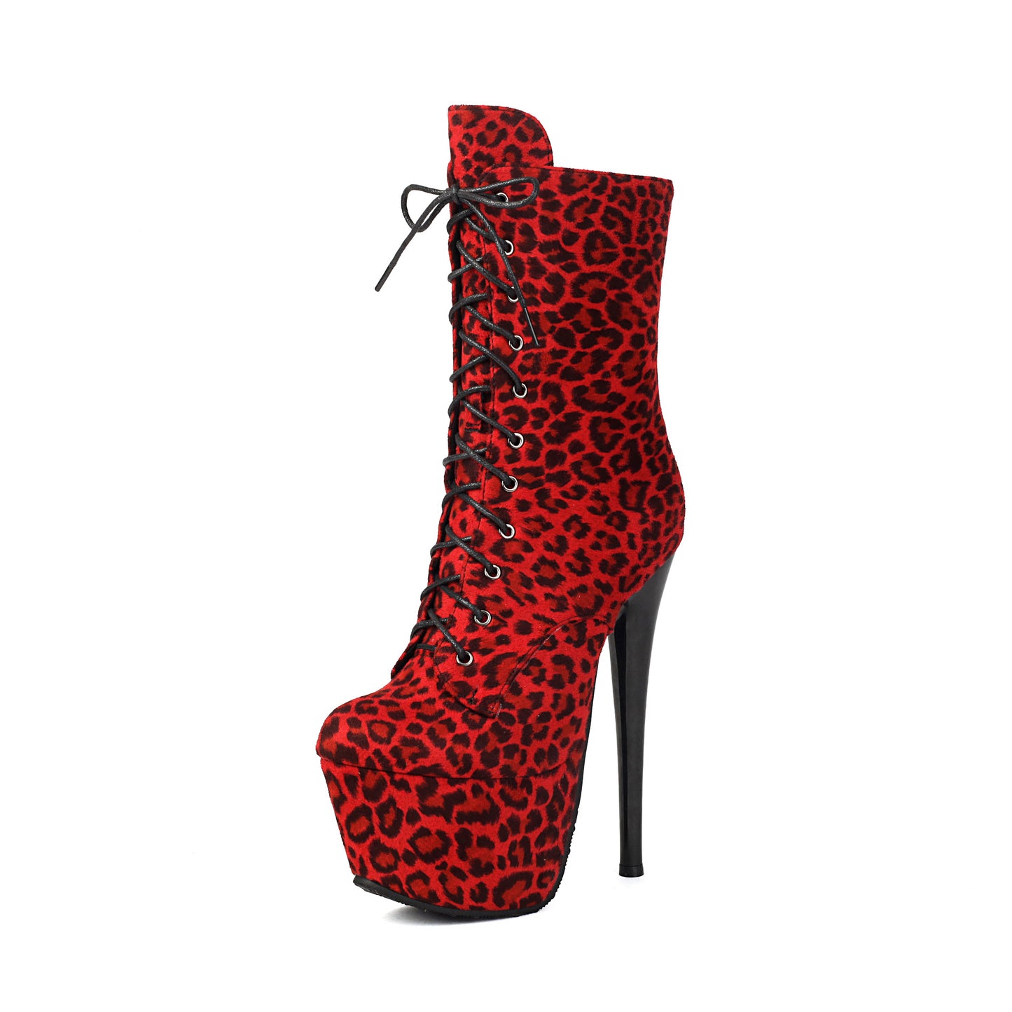 Leopard Print Suede Short Knight Sexy Nightclub Large Women's Leather Boots