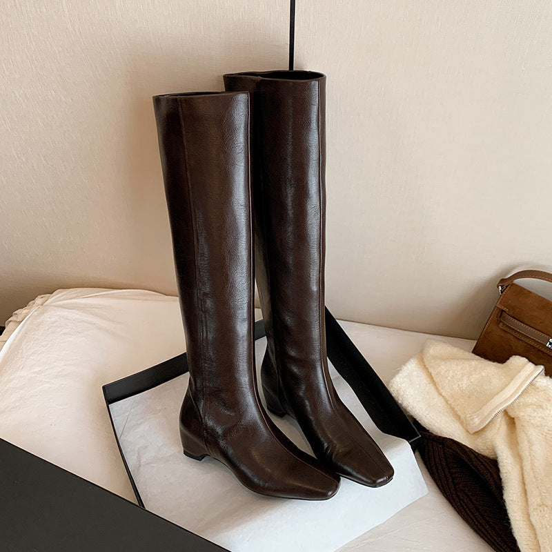 Increasing Insole Straight Sleeve Long Female Boots