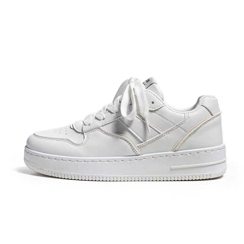 Men's Spring Breathable White Korean Fashionable Platform Sneakers