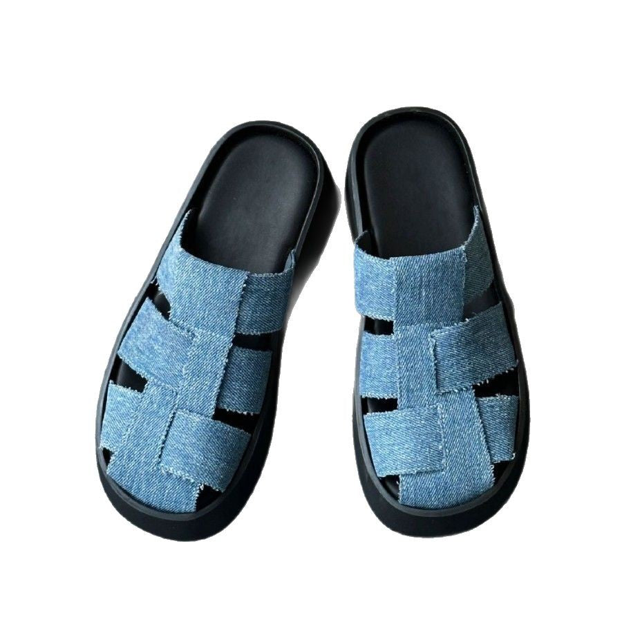 Women's Authentic Toe Box Half Outer Wear Slippers