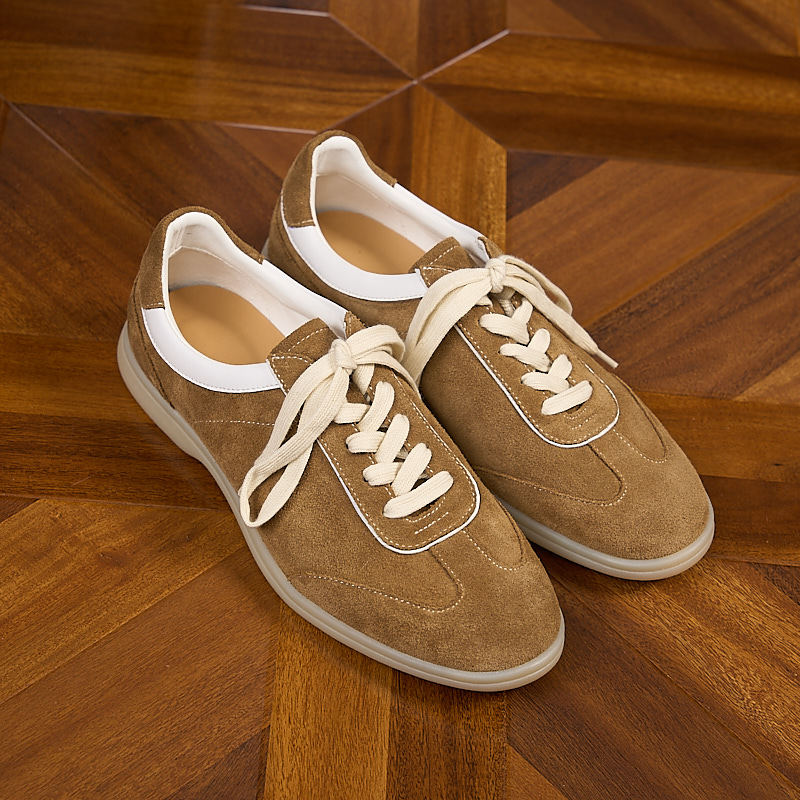 Men's German Training Cowhide Flat Spring Round Head Leisure Soft Bottom Men's Board Shoes
