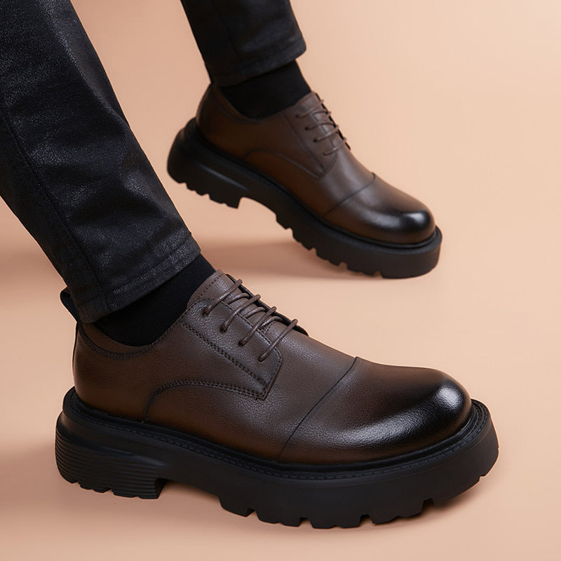 Men's Thick-soled Height Increasing Insole Business Formal Leather Shoes