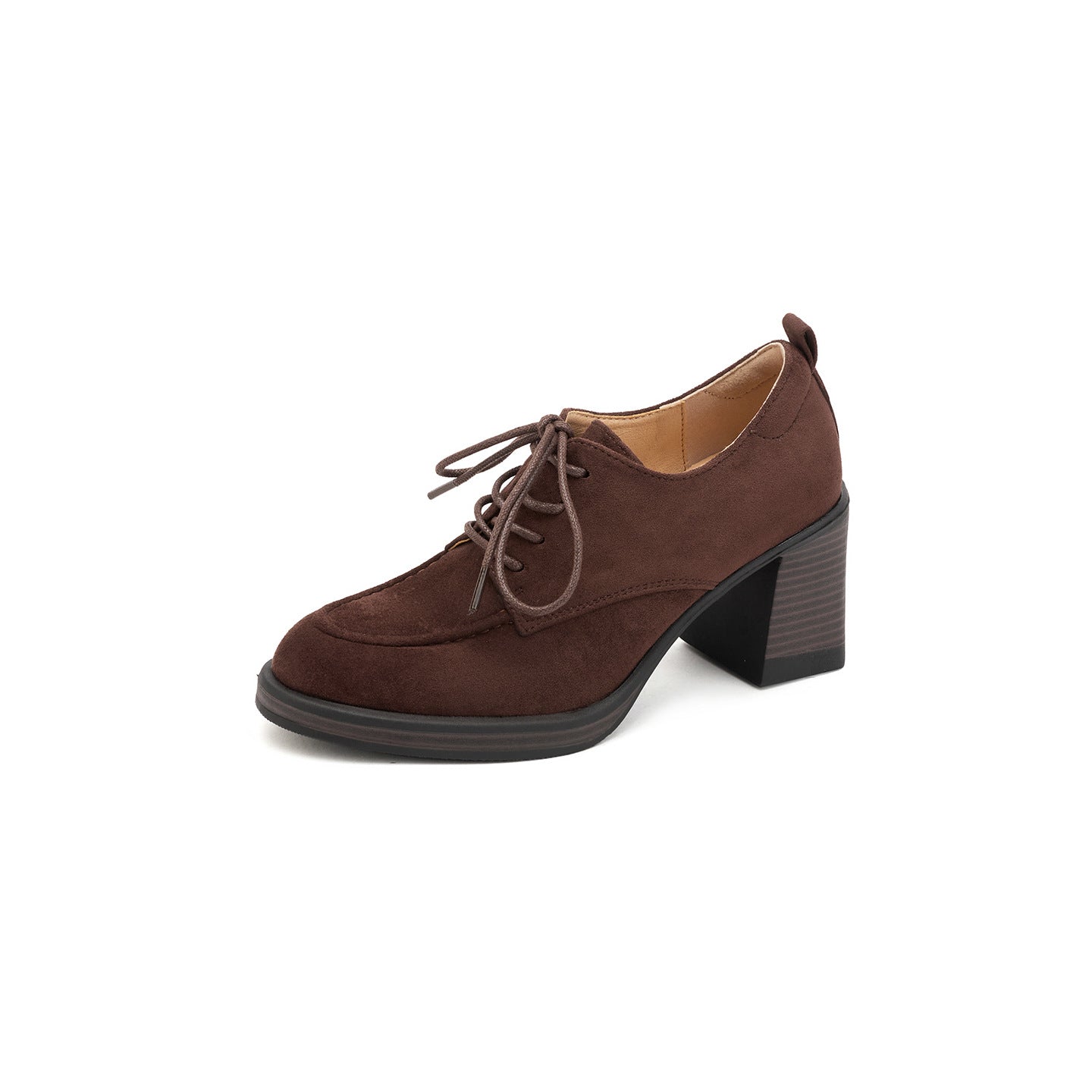 Women's Soft Cowhide Platform High Pumps British Leather Shoes