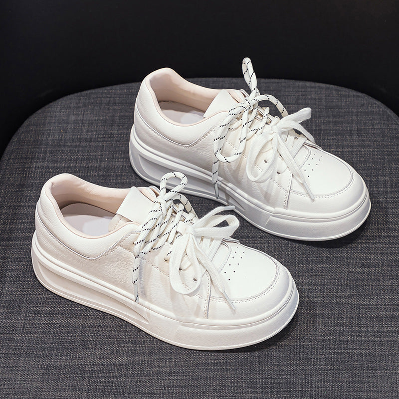 Women's Thick-soled Korean Style White Sports Retro Sneakers