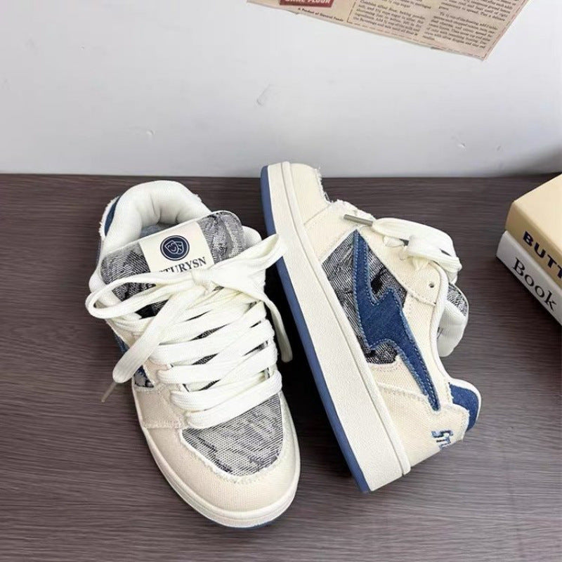 Women's Fashion White Fashionable Design Four Regular Sneakers