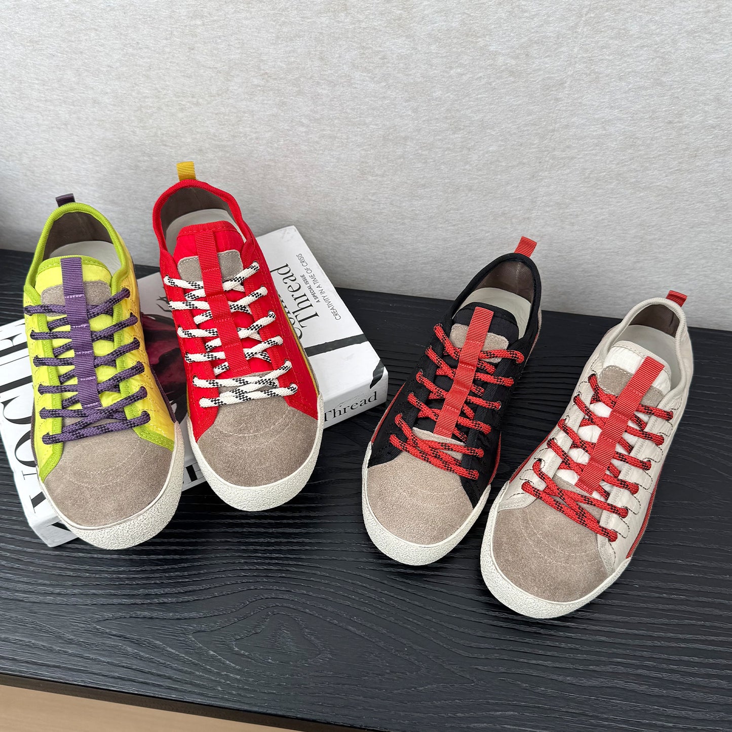 Comfortable Round Toe Spring Color Matching Women's Board Shoes