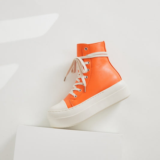 Women's & Men's Bottom Vintage Skateboard Candy Color Plus Size Casual Shoes