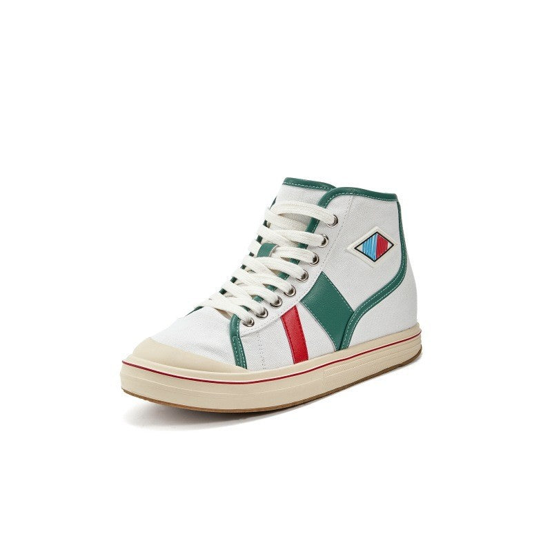 Women's Height Increasing Insole Spring Versatile Sports Thick Bottom Fashion Red Canvas Shoes