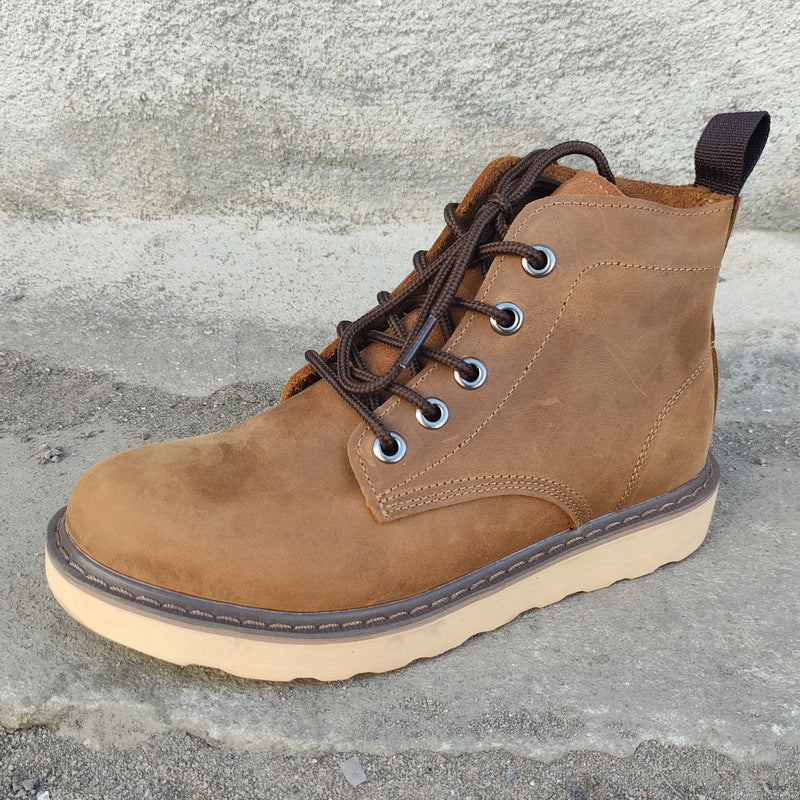 Cowhide Worker Martin Trendy Ankle Outdoor Boots