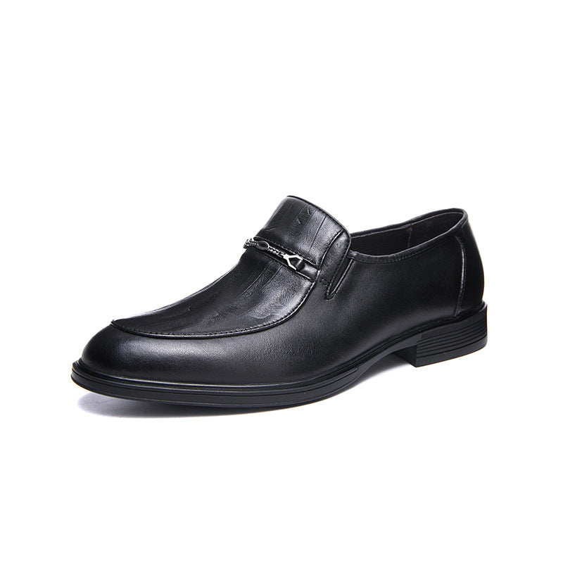 Men's Fashion Genuine Embossed Slip-on Wear Low Men's Business Leather Shoes