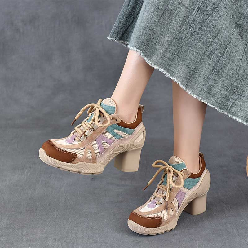 Fashionable Breathable Sports Style High Pumps Women's Casual Shoes