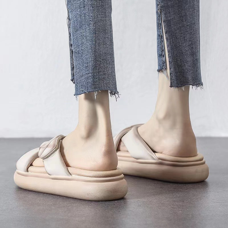Women's Sheepskin Summer Outdoor Fashion Cross Magic Sandals