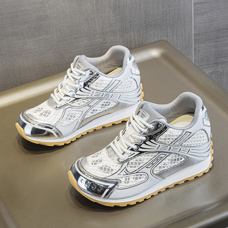 Women's Increasing Insole Dad Rubber Net Surface Breathable Women's Casual Shoes