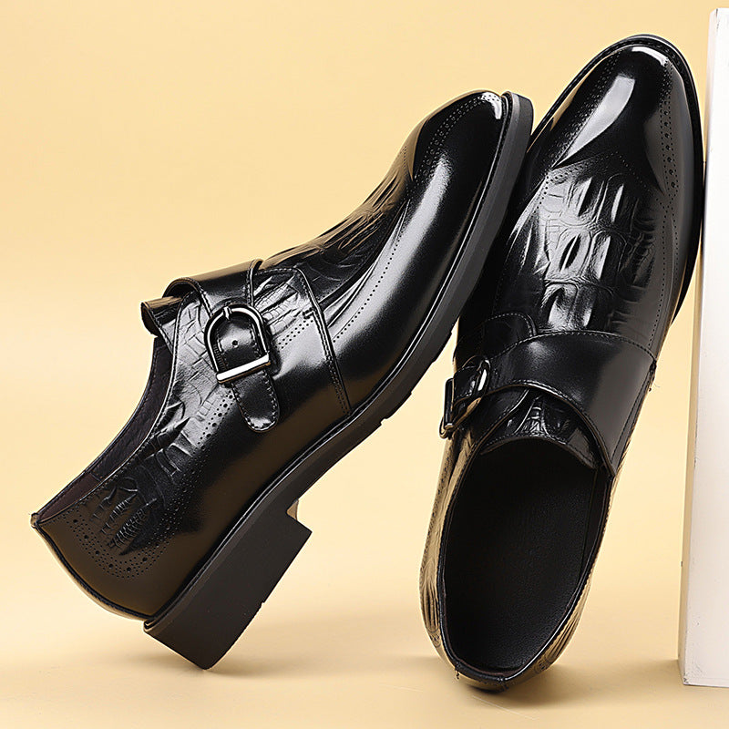 Men's Four Top Layer Cowhide Korean Business Men's Casual Leather Shoes