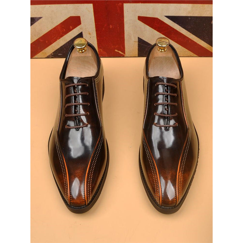Men's Formal British Style Retro Breathable Wedding Men's Business Leather Shoes