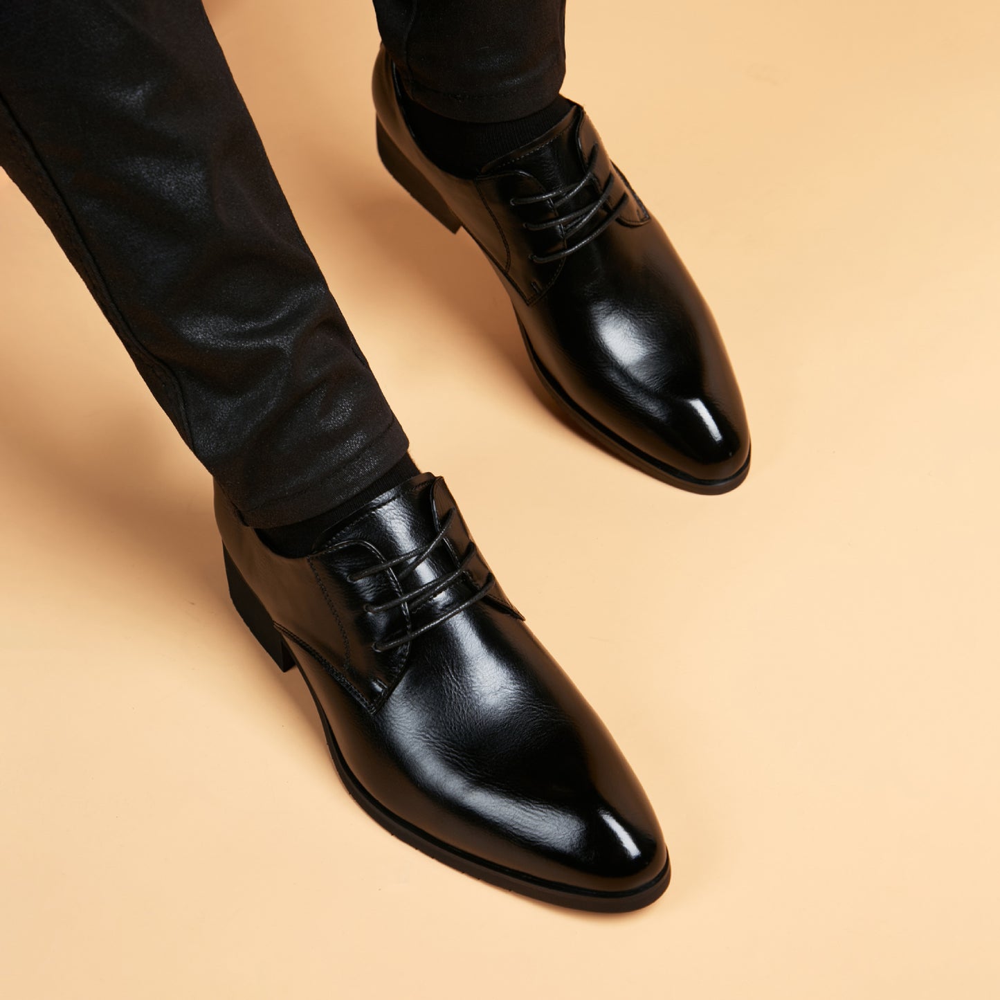 Men's Sheepskin Korean Breathable British Genuine Formal Men's Business Leather Shoes
