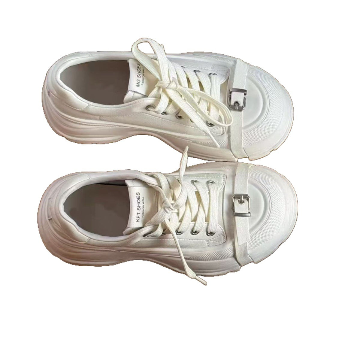 Women's Red Rhyme Korean Style Muffin Bottom Elevator Wild White Women's Casual Shoes
