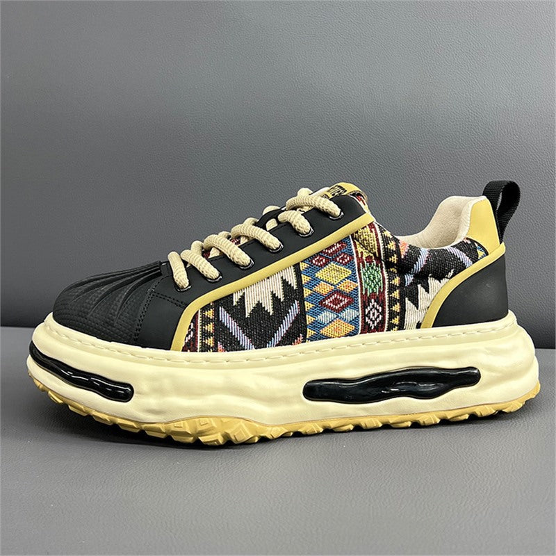 Men's Shell Toe Embroidered Daddy Trendy Spring Comfortable Men's Business Leather Shoes