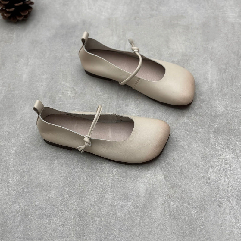 Women's Handmade Genuine Mori Style Artistic Flat Strap First Women's Casual Shoes