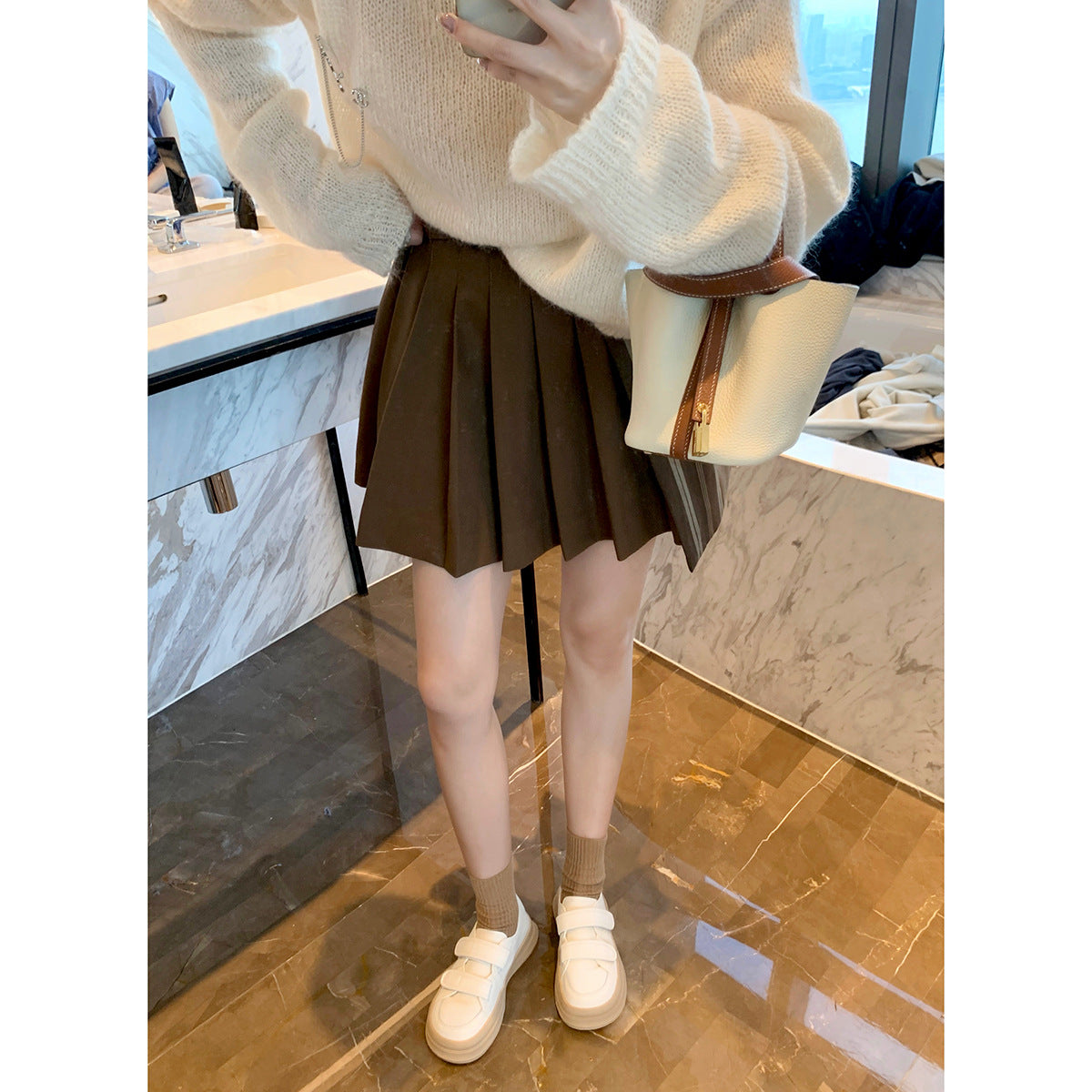 Women's Grape Mom Velcro Platform Best-selling White Sneakers