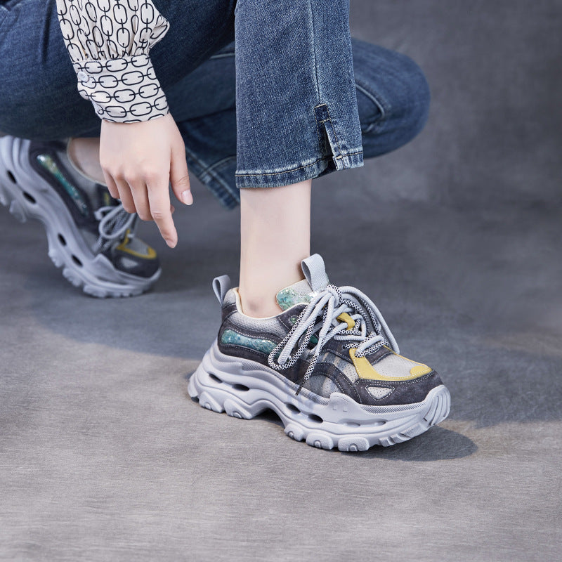Women's Beautiful Original Color Thick-soled Dad Versatile Matching Sneakers