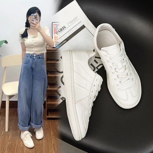 Women's German Training White Cowhide Inner Breathable Men's Shoes