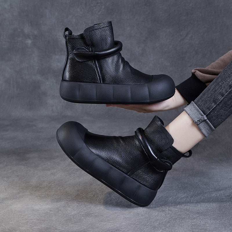 Women's Autumn Retro Handmade First Layer Cowhide Boots