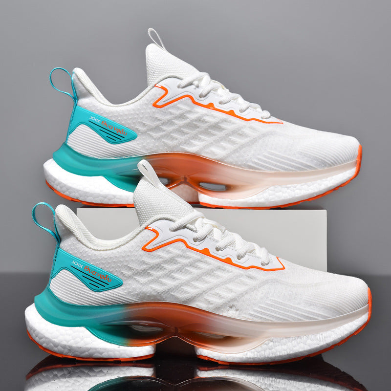 Men's Cushion Light Running Flying Woven Summer Green Mesh Surface Clunky Men's Sports Shoes