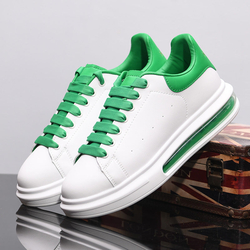 Men's White Height Increasing Genuine Fashion Breathable Sneakers