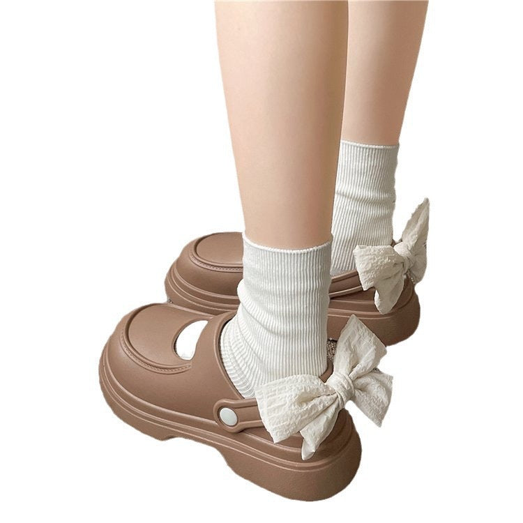 Women's Bowknot Mary Jane Outer Wear Platform Women's Shoes