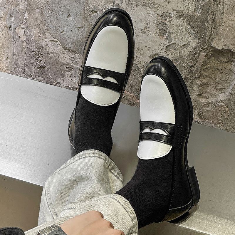 Men's Retro Color Matching British American Slip-on Loafers/doug Shoes