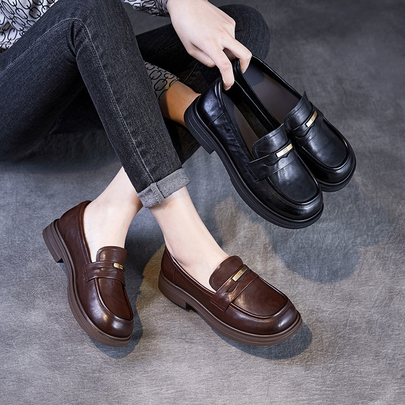 Women's Beautiful Original Color Spring Simple High-grade Slip-on Pumps British Loafers