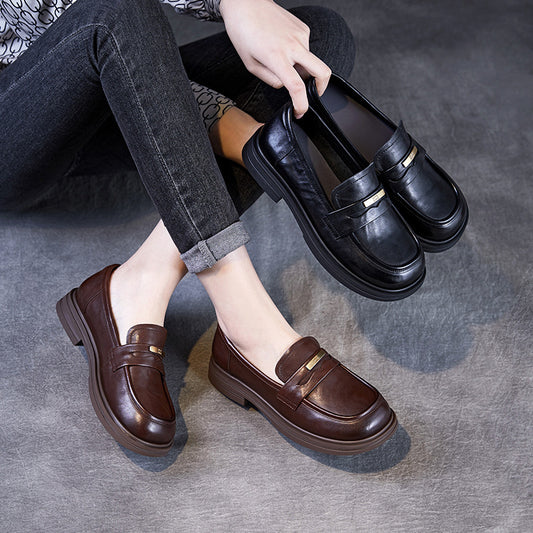 Women's Beautiful Original Color Spring Simple High-grade Slip-on Pumps British Loafers