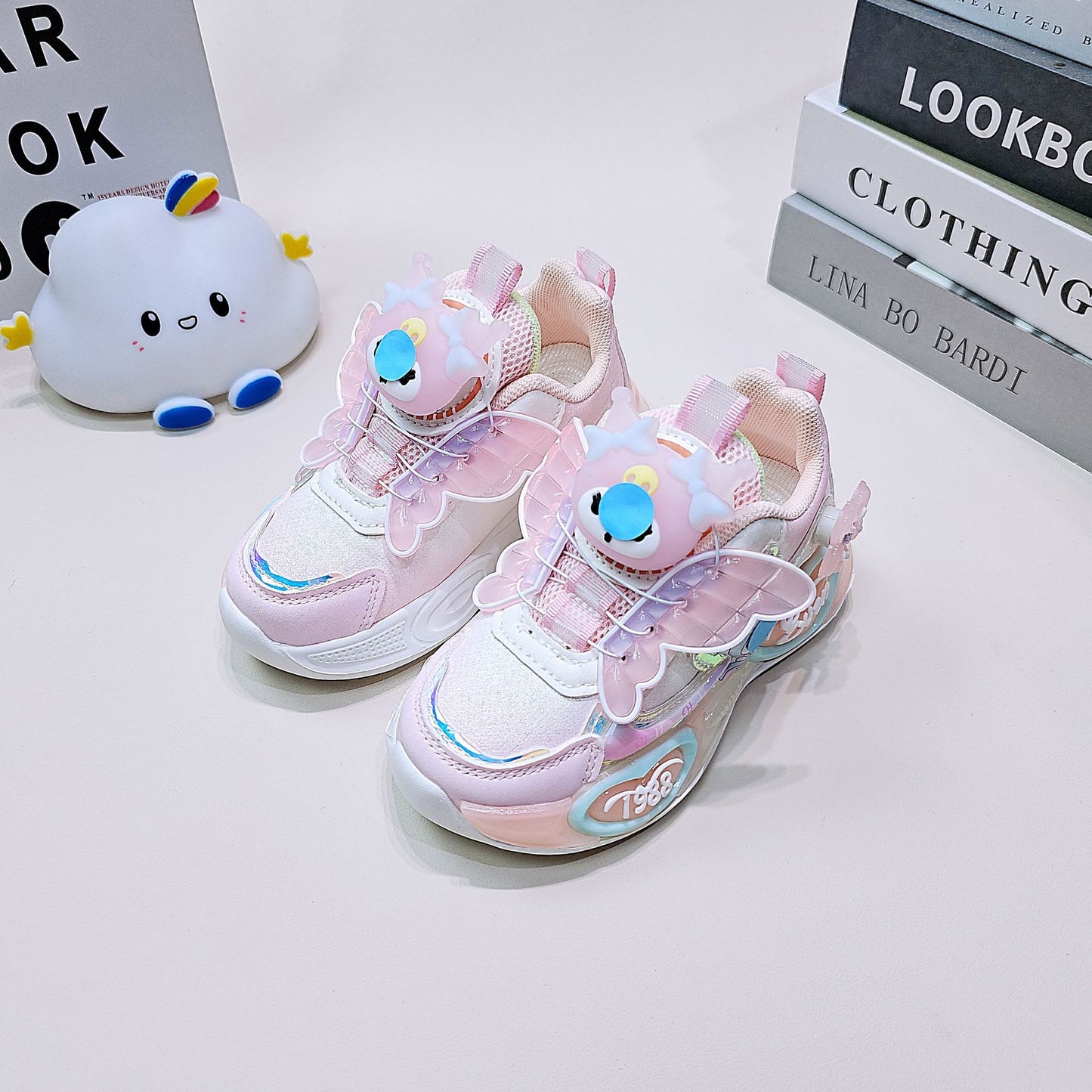 Cartoon Princess Middle Buttoned Light Bottom Sneakers