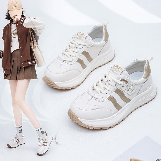 Women's Large Size One Agan White Lightweight Sneakers