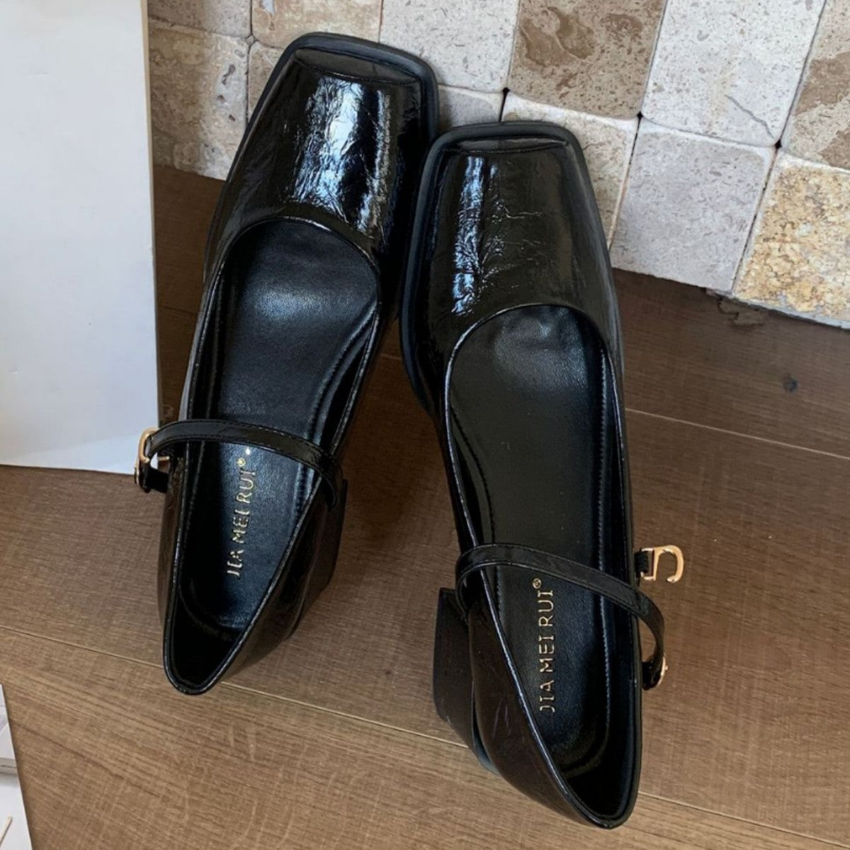 Women's Classy French Style Mary Jane Chunky Shallow Heels