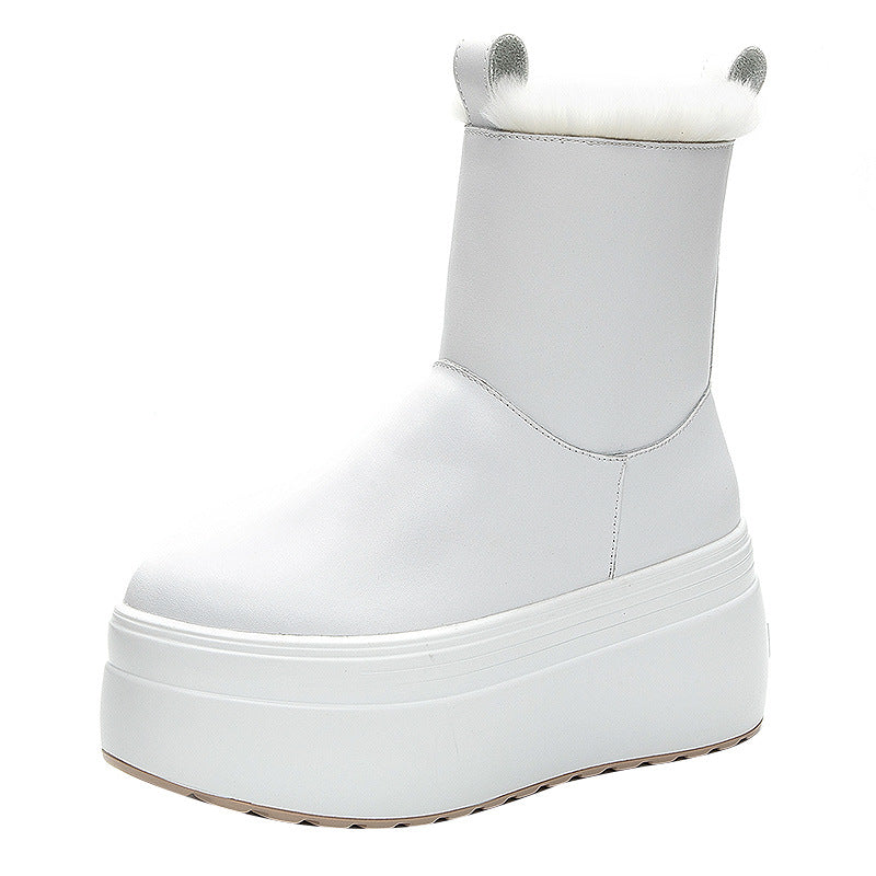 Women's Winter Fleece-lined Real Fur Warm Thick Boots