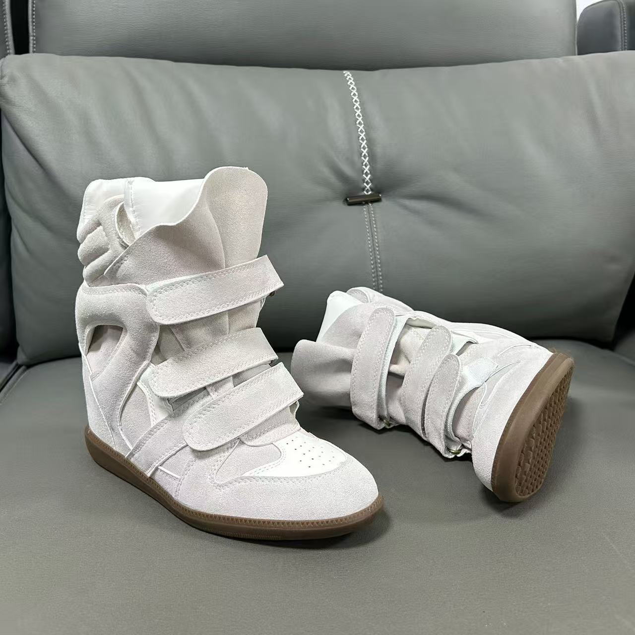 Women's Plaid Invisible Height Increasing Insole Women's Sports Shoes