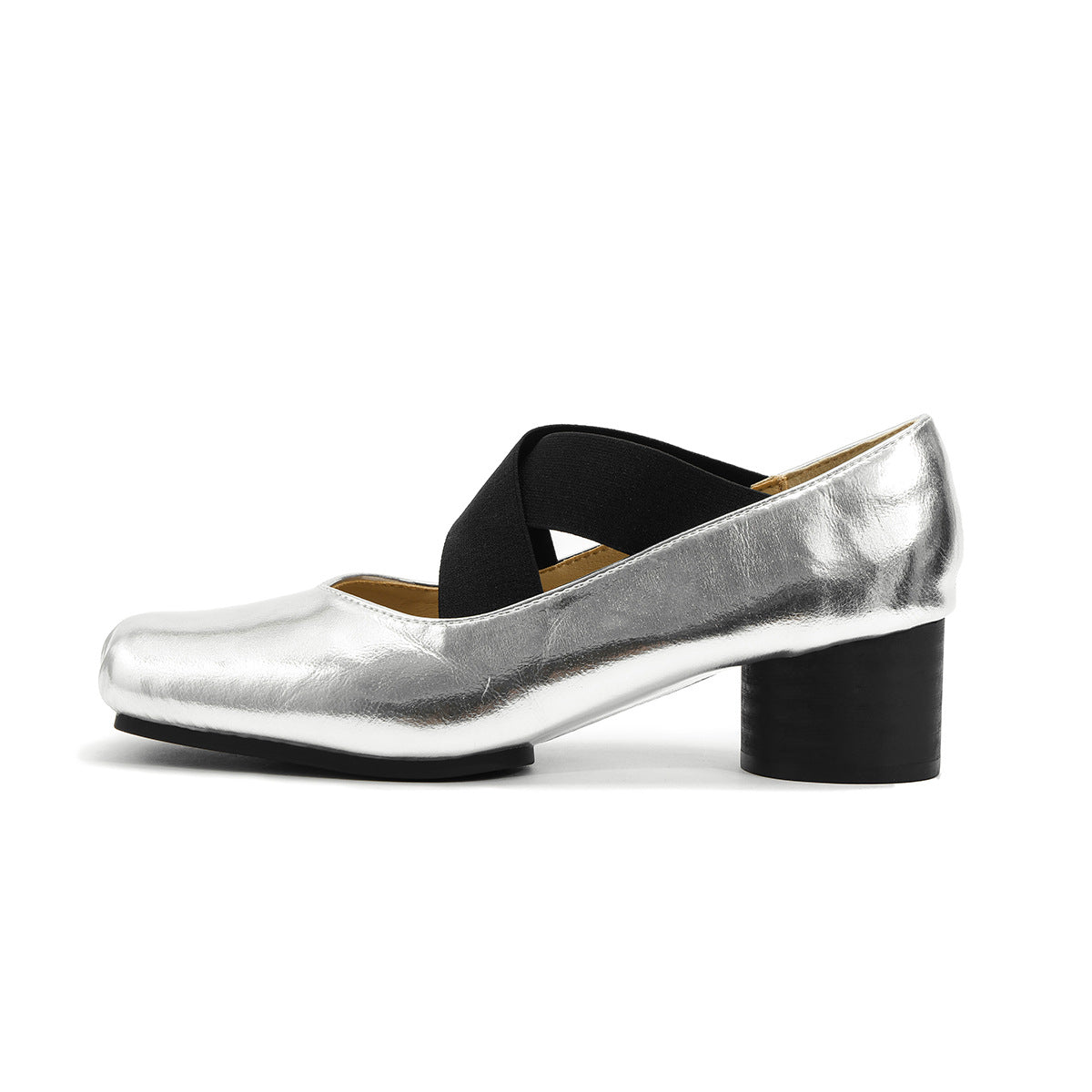 Jane Pumps French Retro Cross Strap Square Toe Women's Shoes