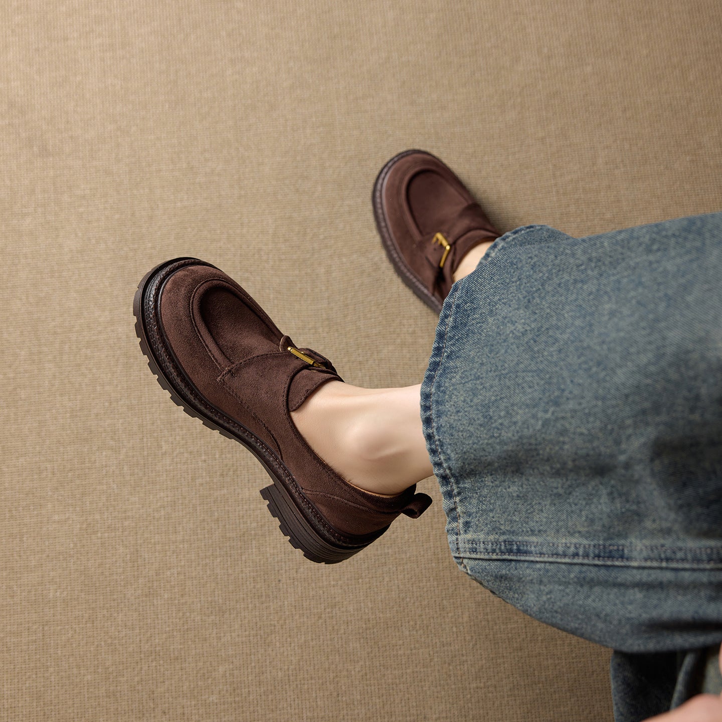 Women's Shallow Mouth College British Style Brown Men's Shoes