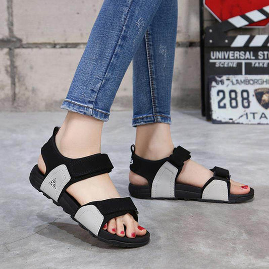 Women's Moms Summer Soft Bottom Flat Grandma Vietnam Large Size Velcro High Heeled Sandals
