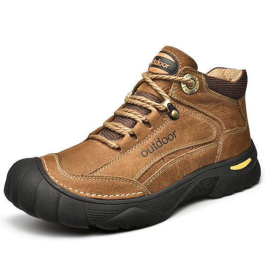 Men's Winter Fleece-lined Thickening Plus Size Cotton Middle Casual Shoes